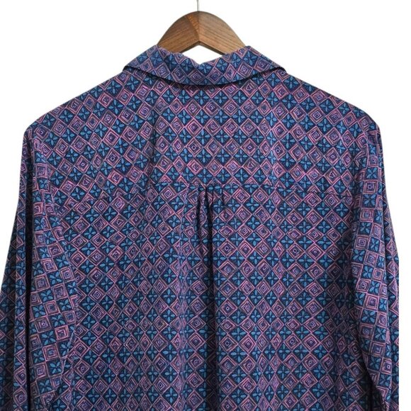 Pendleton Geometric Long Sleeve Casual Button Down Blouse Sz 10 - Picture 7 of 10